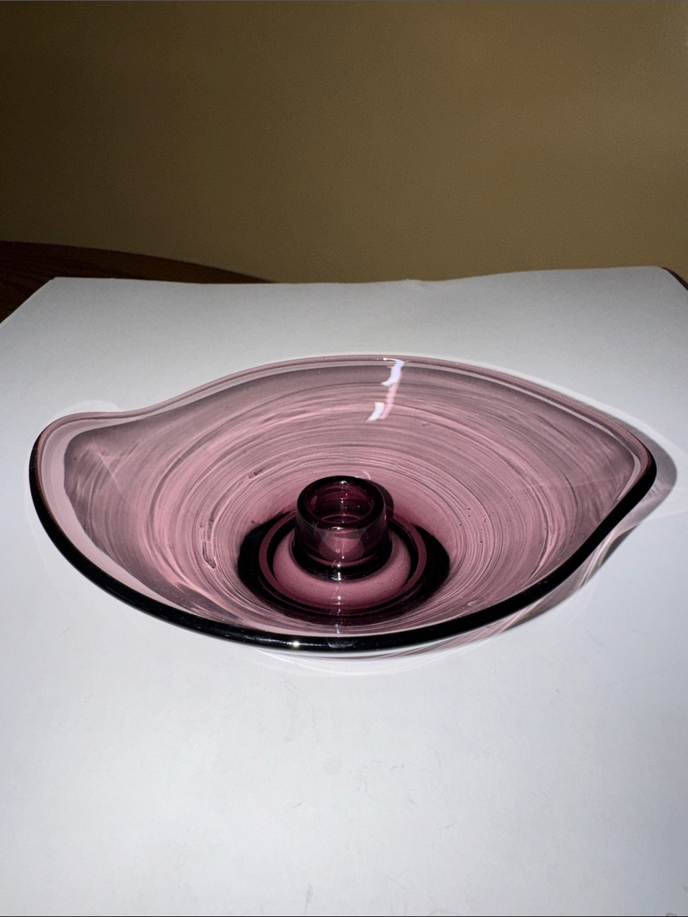 Viking Glass Epic Amethyst Purple Candle Holder Bowl